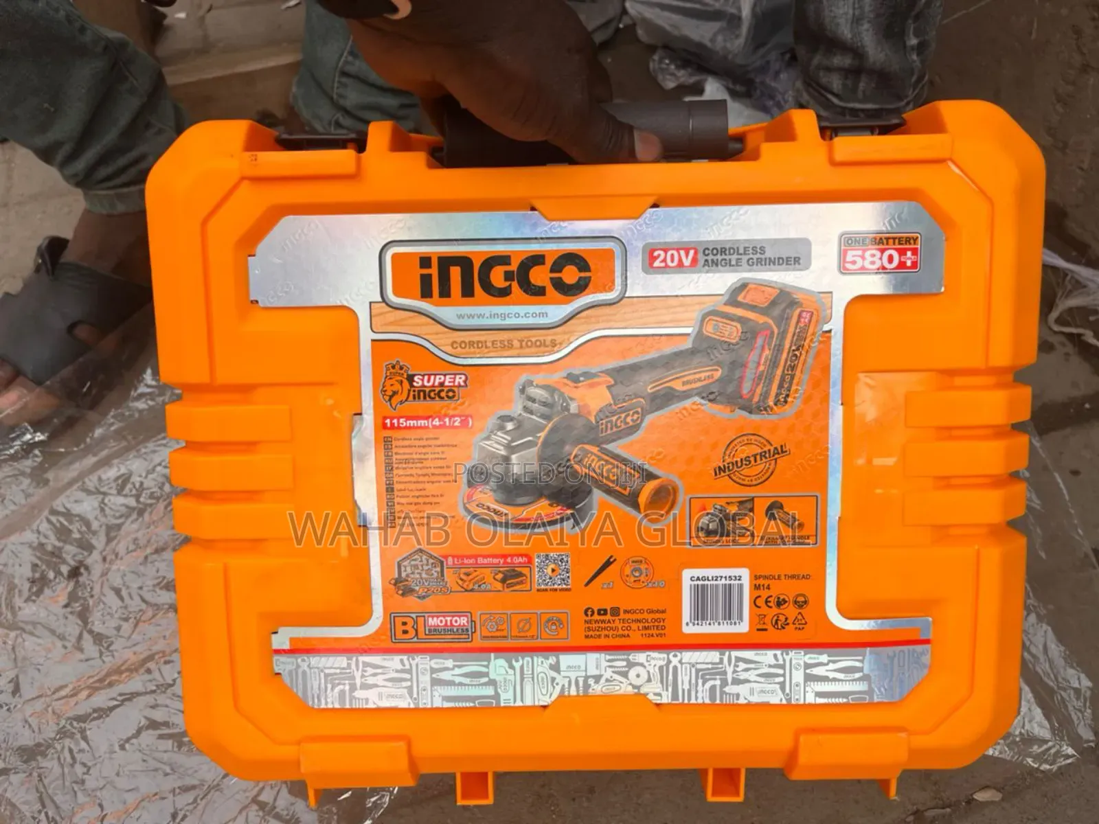 Ingco Cagli271532 Cordless Angle Grinder – 20v Brushless