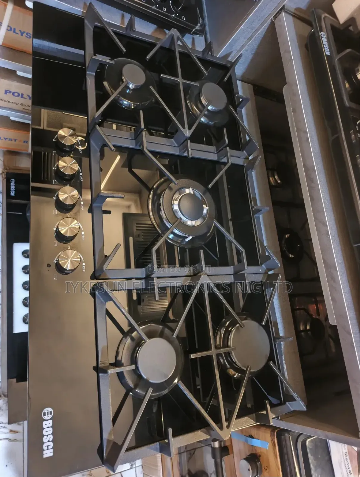 Original Bosch 90cm 5 Burners Built-in Gas Cooker Hob 8mm Glass Top