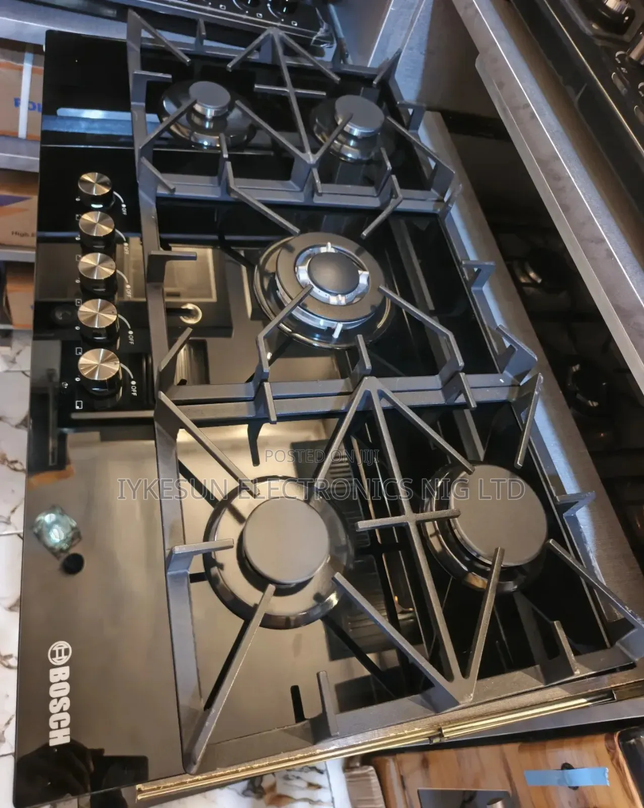 Original Bosch 90cm 5 Burners Built-in Gas Cooker Hob 8mm Glass Top