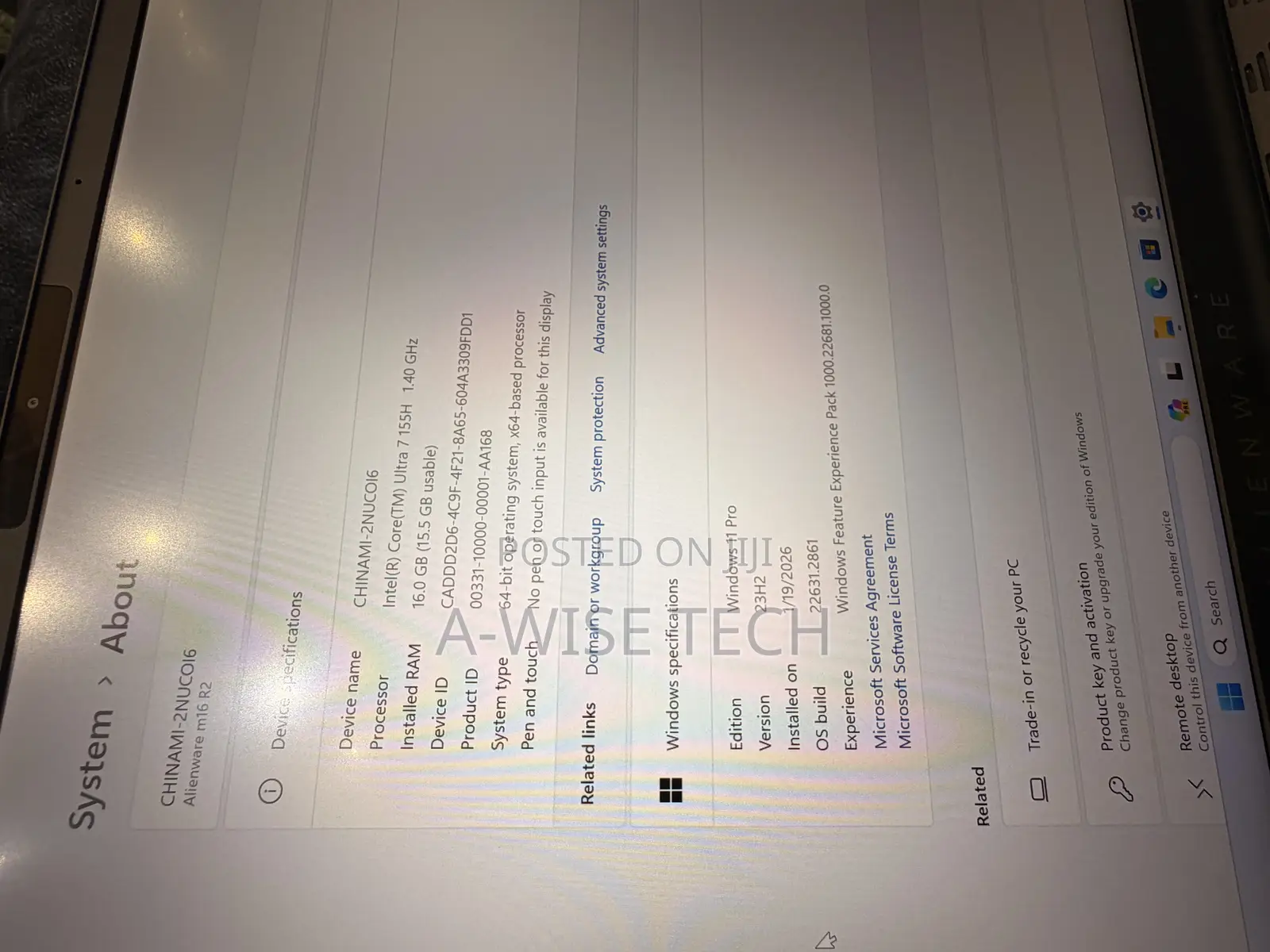 Laptop Dell Alienware M16 R2 16GB Intel Core Ultra 7 SSD 1T