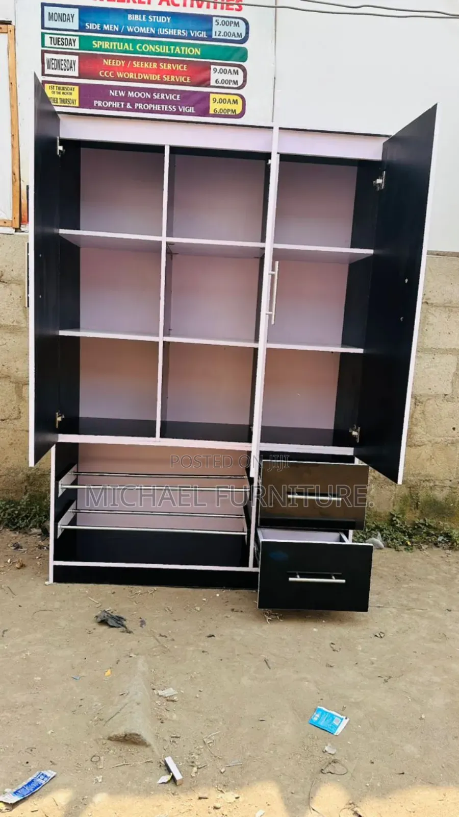 Neatly Assembled 4 by 6 Wardrobe
