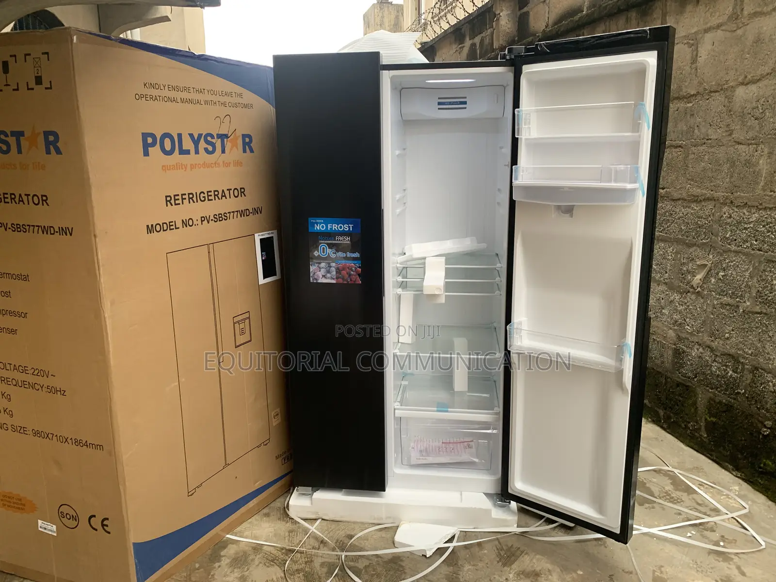 Polystar Pv-Sbs777wd-Inv Large Double Door Fridge - 502l