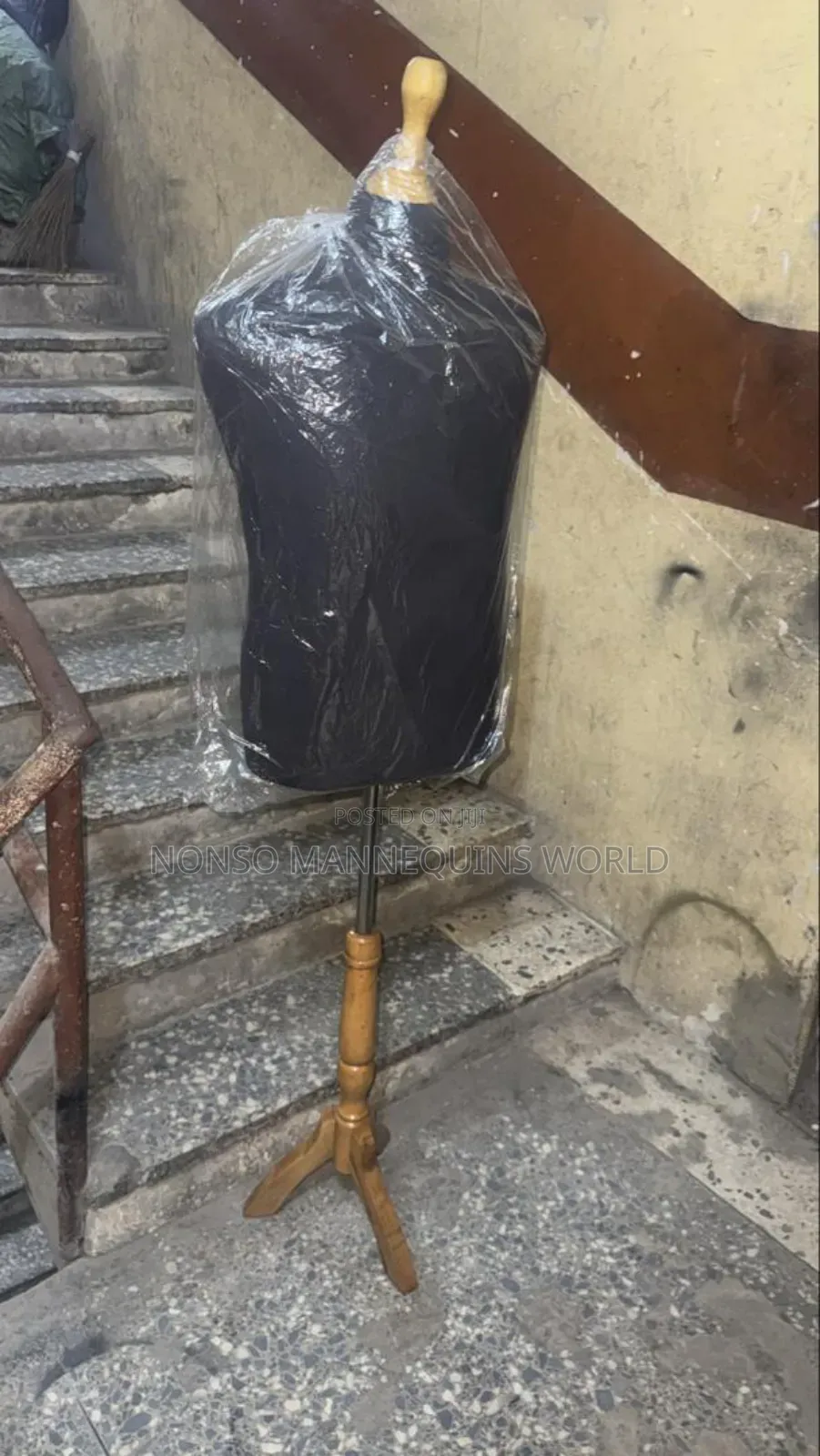 Male Black Body Wooden Dressform