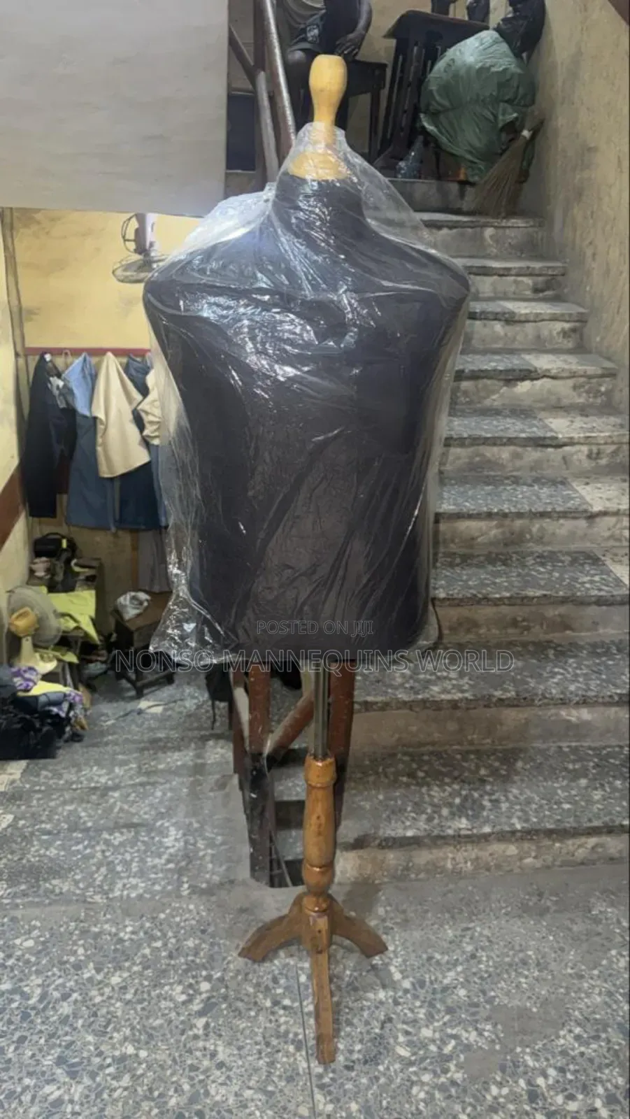 Male Black Body Wooden Dressform
