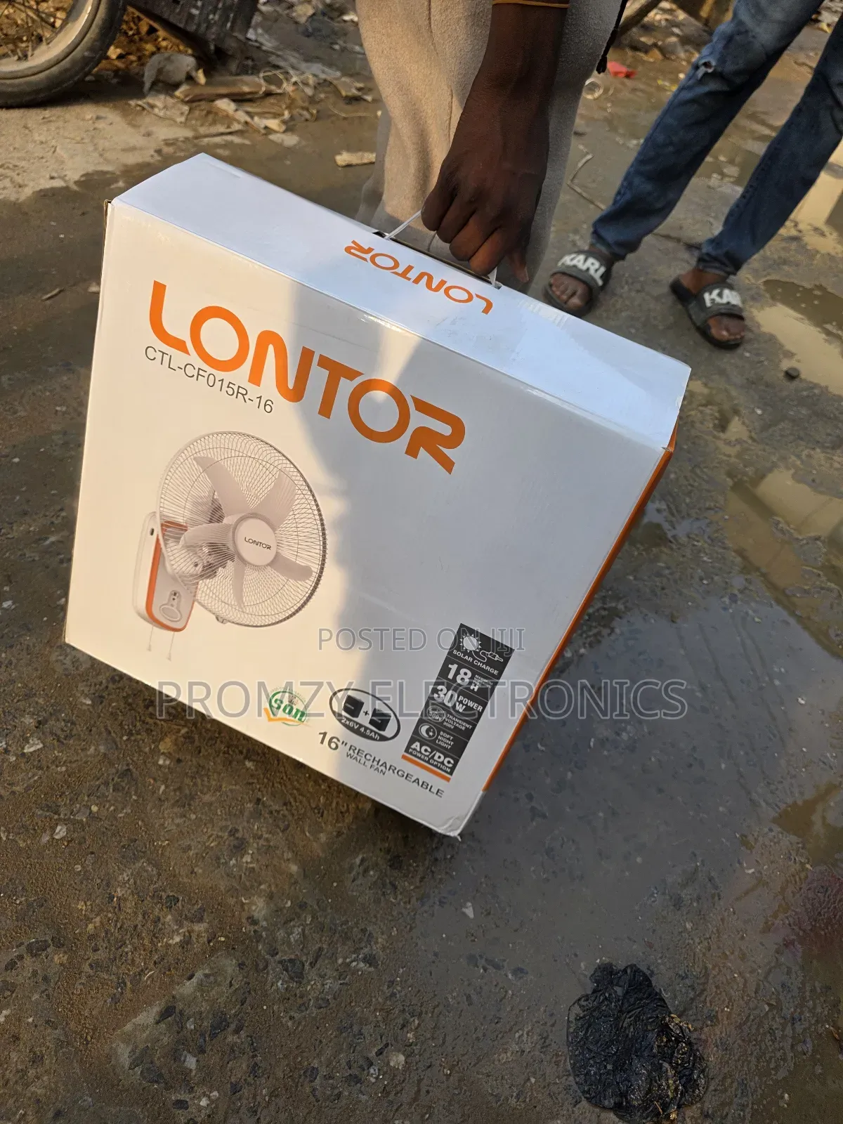 Lontor 16inch Rechargeable Wall Fan