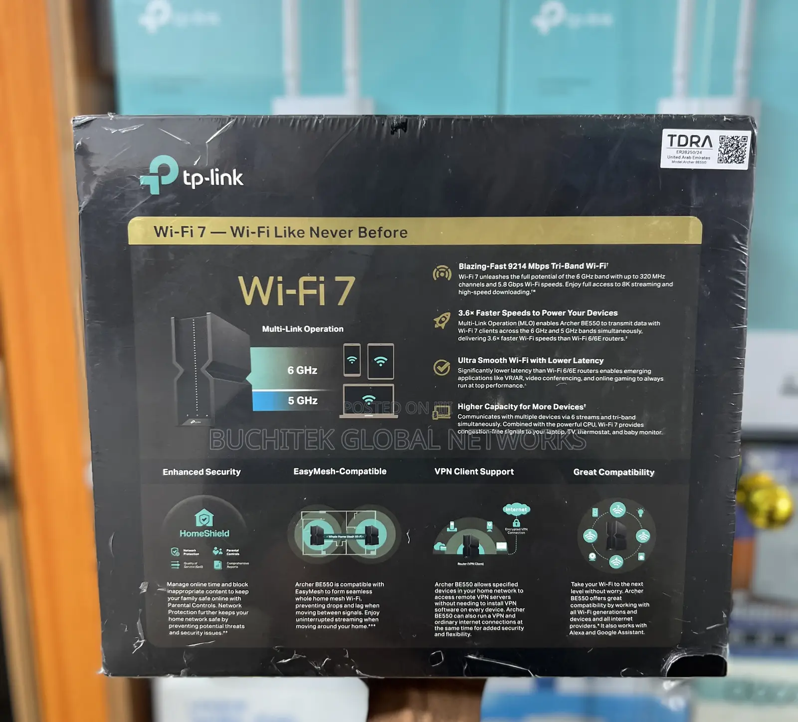 Tp-Link Tri-Band Be9300 Archer Be550 Wi-Fi 7 Router.