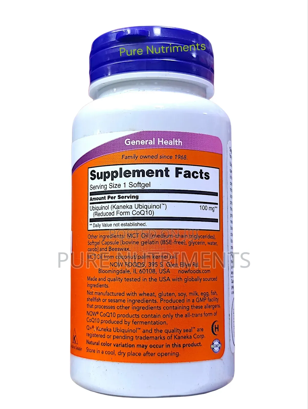 Now Ubiquinol 100mg– Heart Energy Cardiovascular Support 60 Softgels