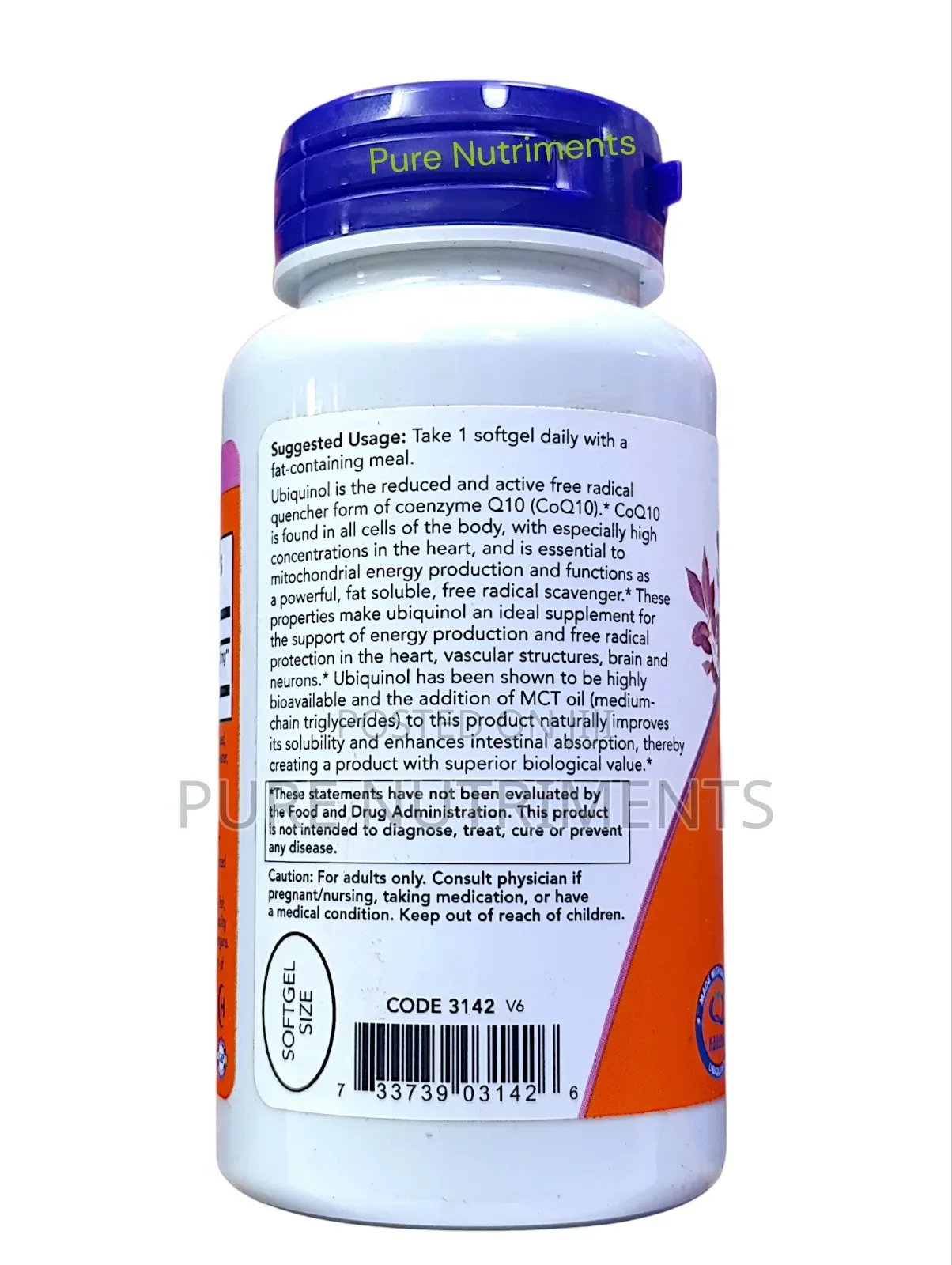 Now Ubiquinol 100mg– Heart Energy Cardiovascular Support 60 Softgels