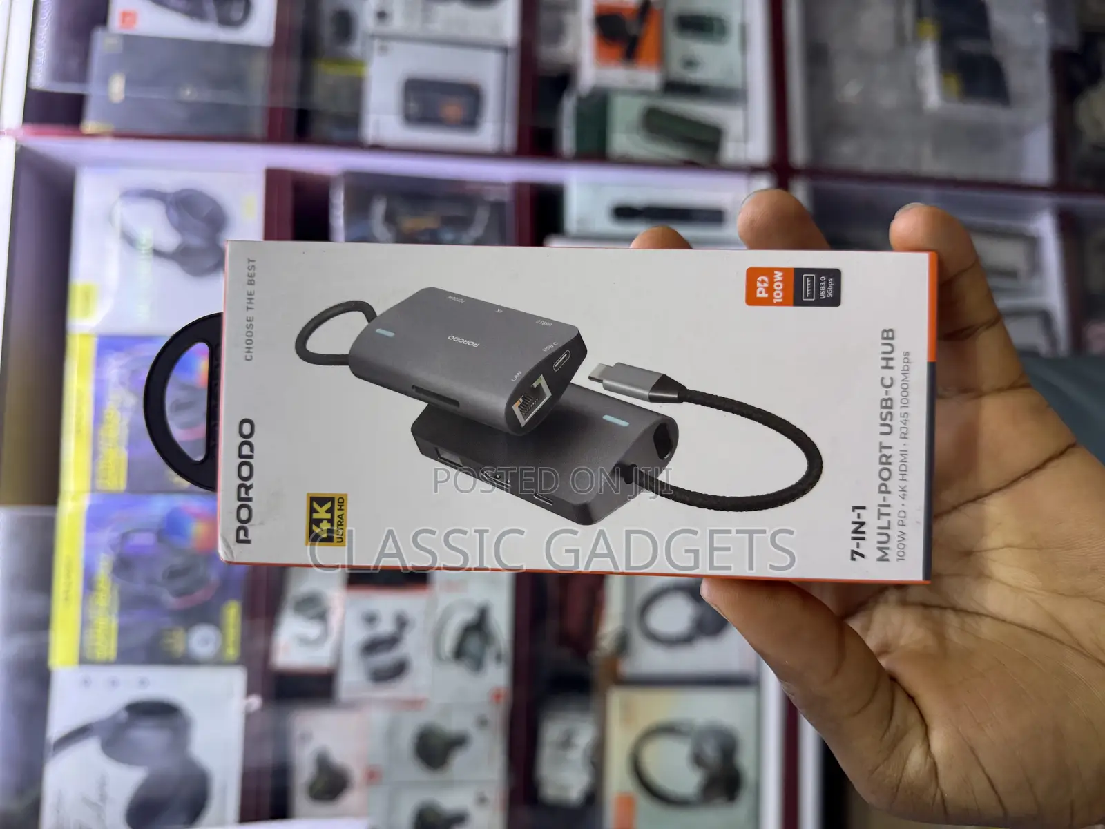 Porodo 7-in-1 Multi Port Usb-C Hub - Gray