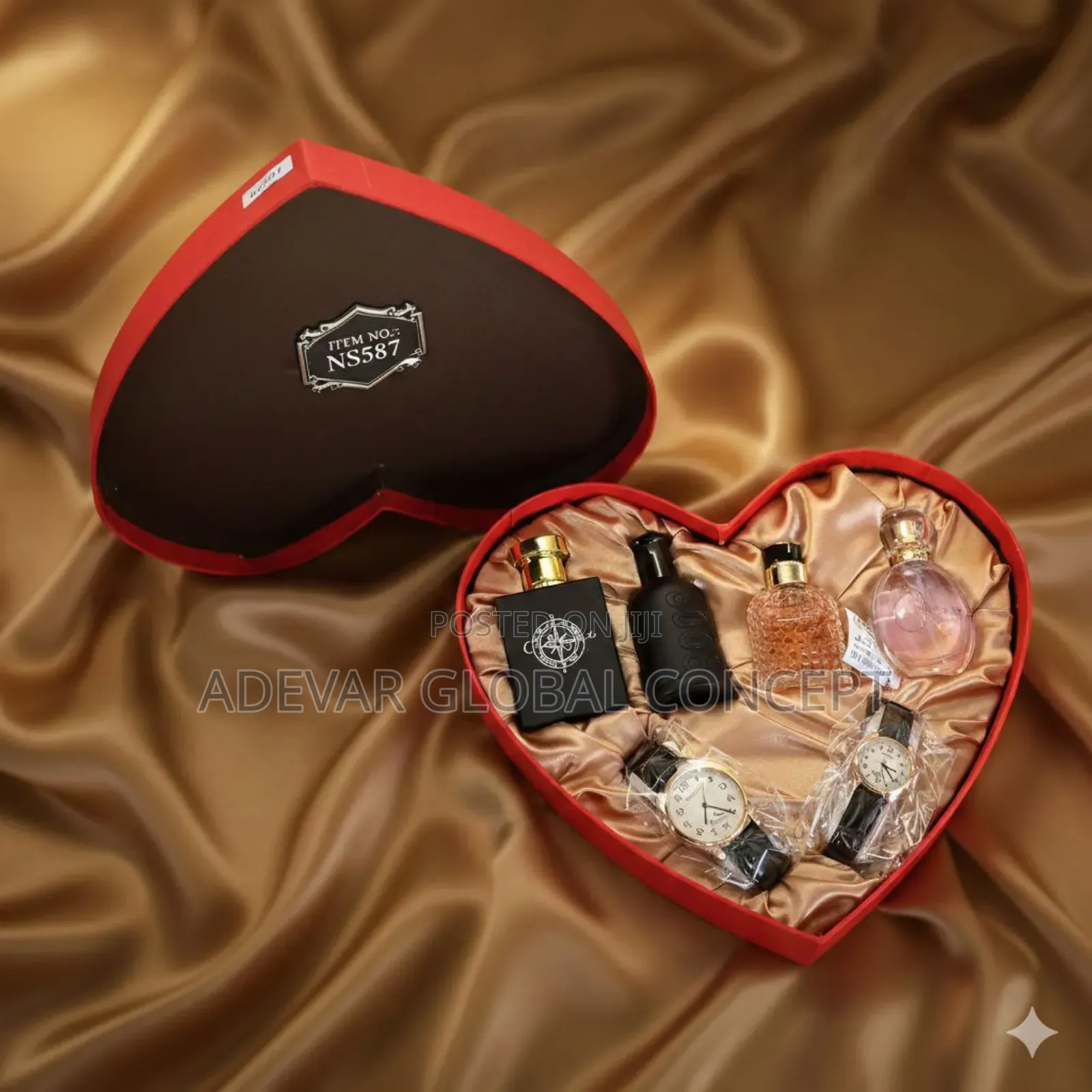 Gift Box Set Includes Perfumes and Wristwatch - Swipe for More