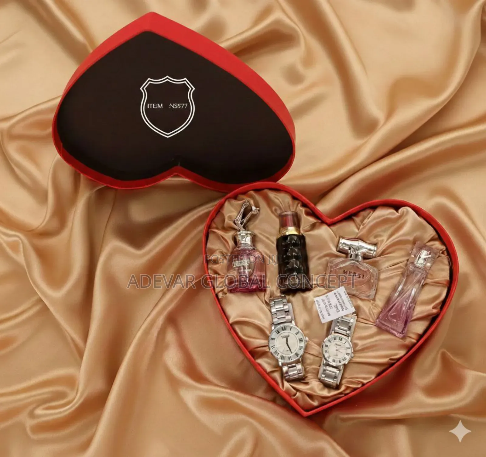 Gift Box Set Includes Perfumes and Wristwatch - Swipe for More