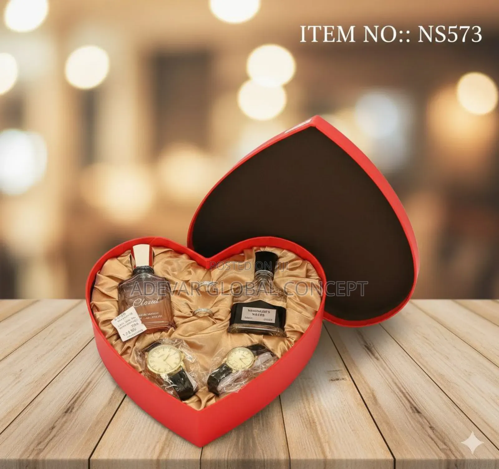 Gift Box Set Includes Perfumes and Wristwatch - Swipe for More