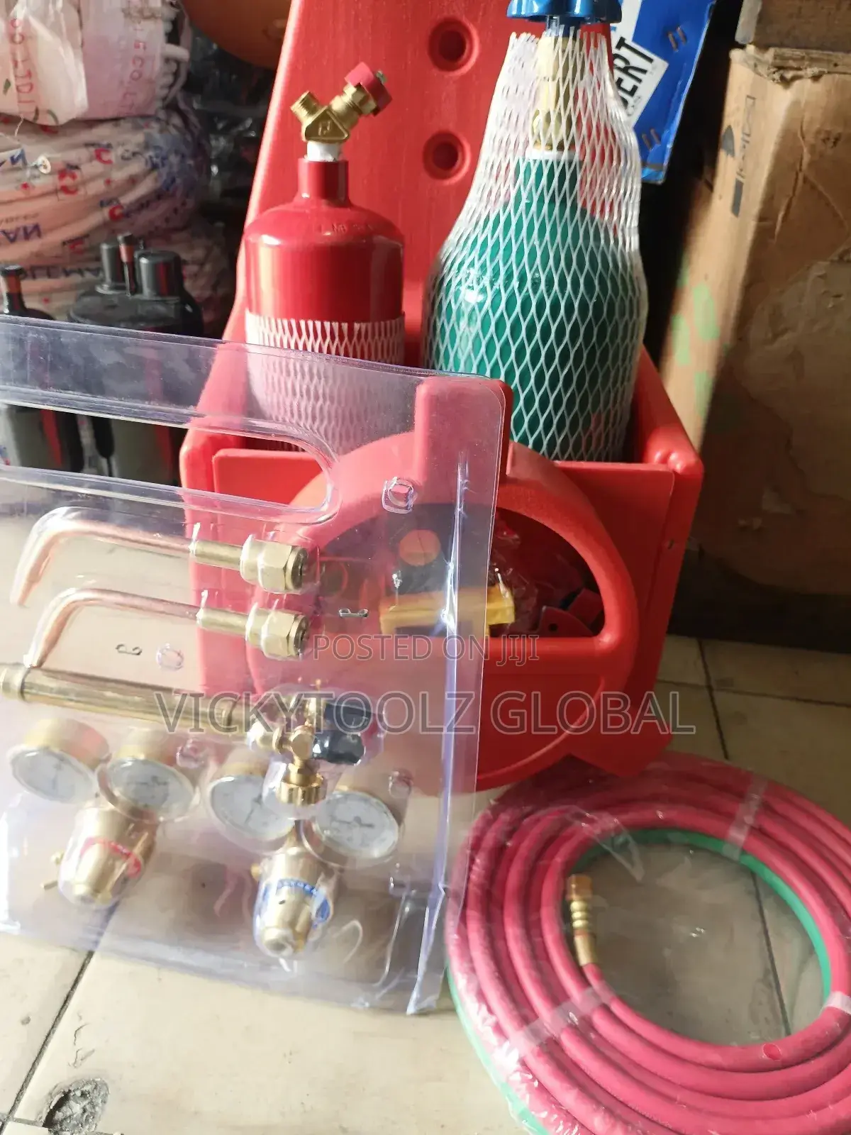 Portable Oxygen-Acetylene Welding and Cutting Torch Kit.