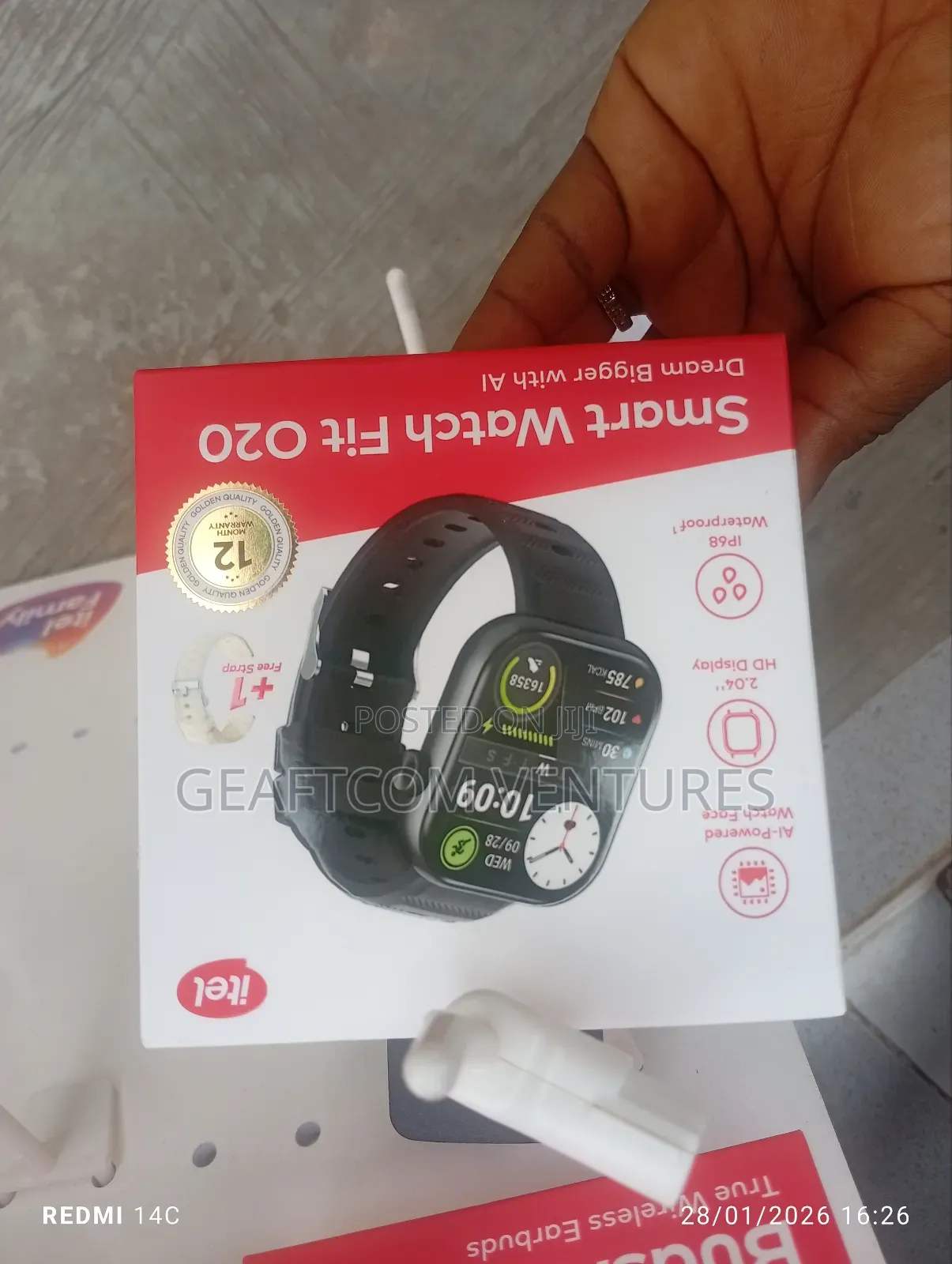 Itel Smart Watch 020 With Extra Stripe