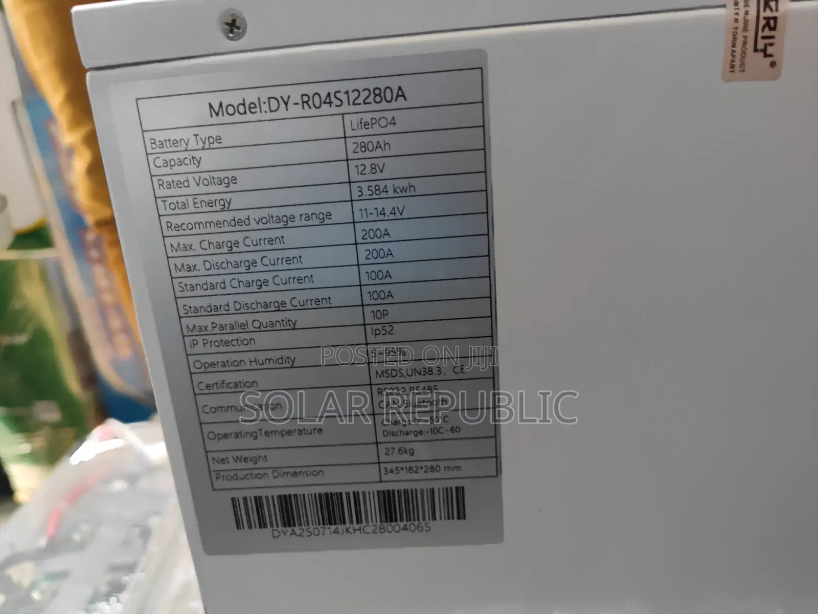 3.5kwh 12v Lithium Battery Deriy