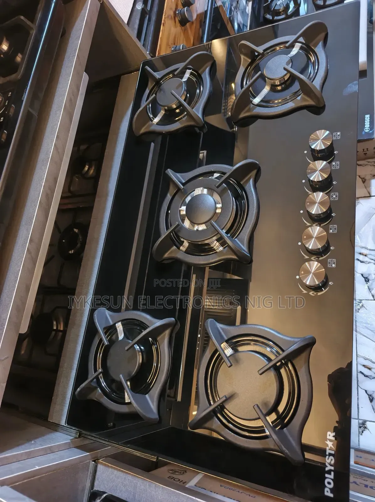 Original Polystar Inbuilt Luxury 5 Burners Gas Cooker Hob Automatic