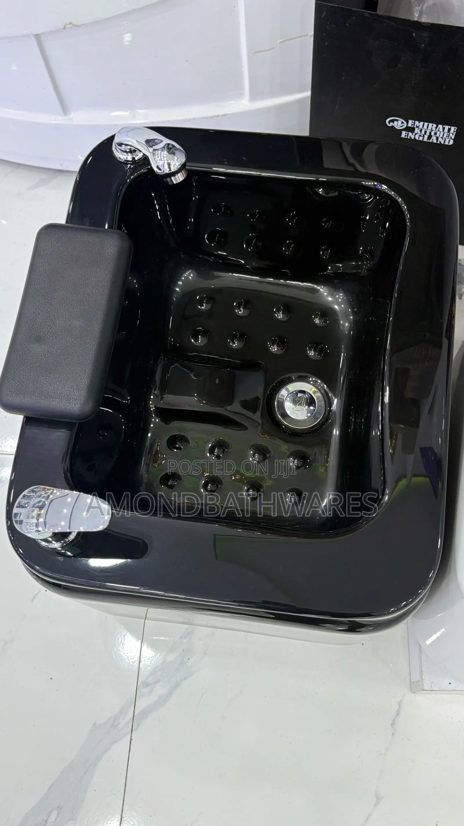 Manual Black Pedicure Spa Basin