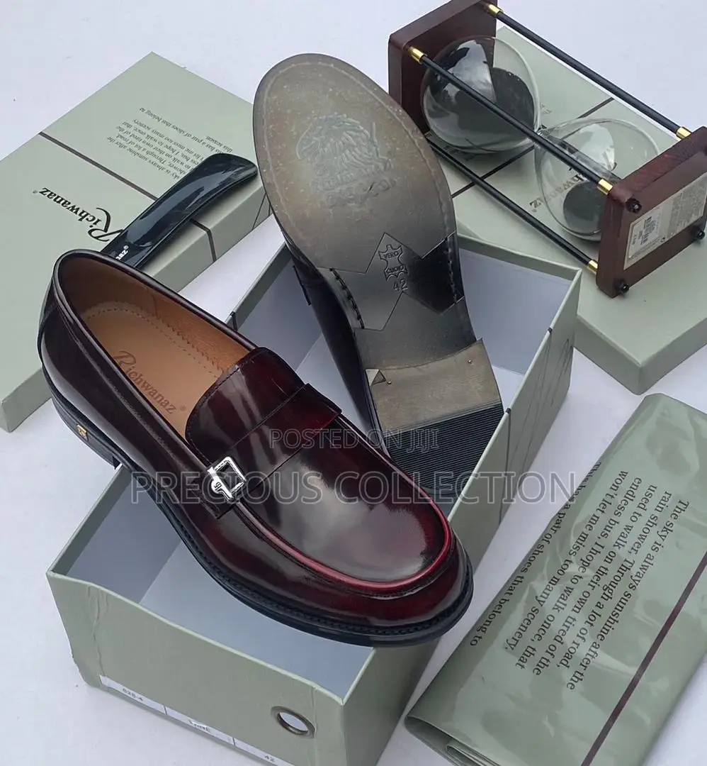 New Model, Top Quality Richwanaz Glossy Leather Studded Pull on Shoe