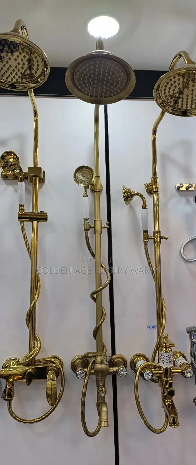 Brush Gold , Diamond Head Shower Mixer