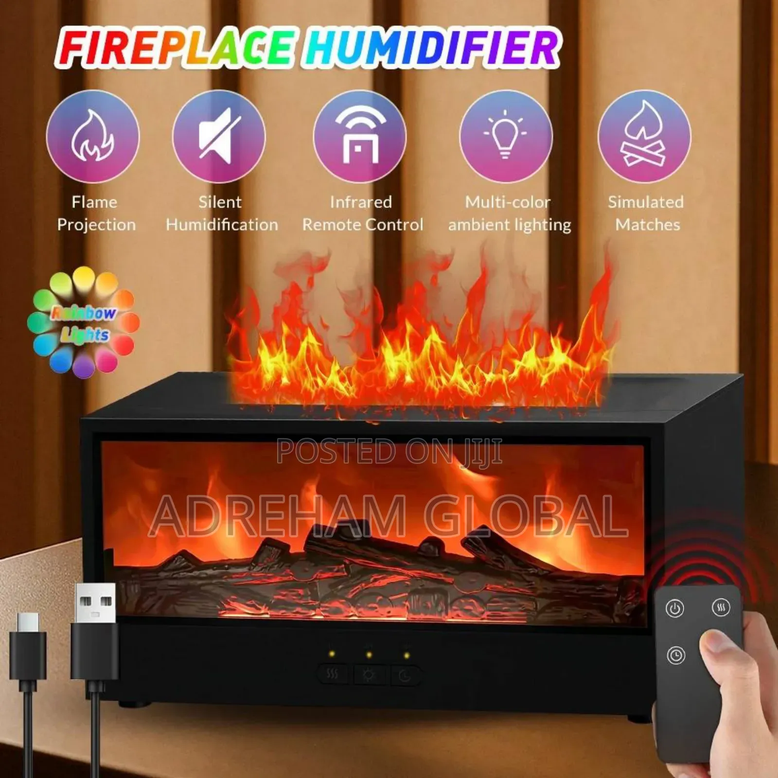 Fireplace Humidifier With Remote Control