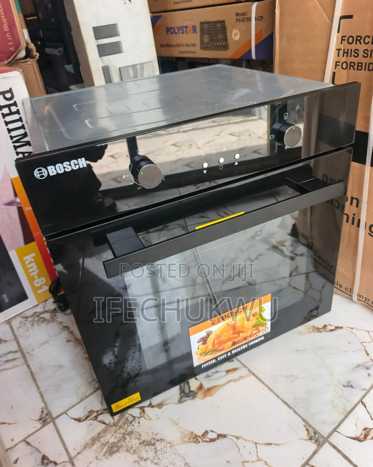 Original Bosch 60x60cm Inbuilt Electric Gas Oven With Grill Timer