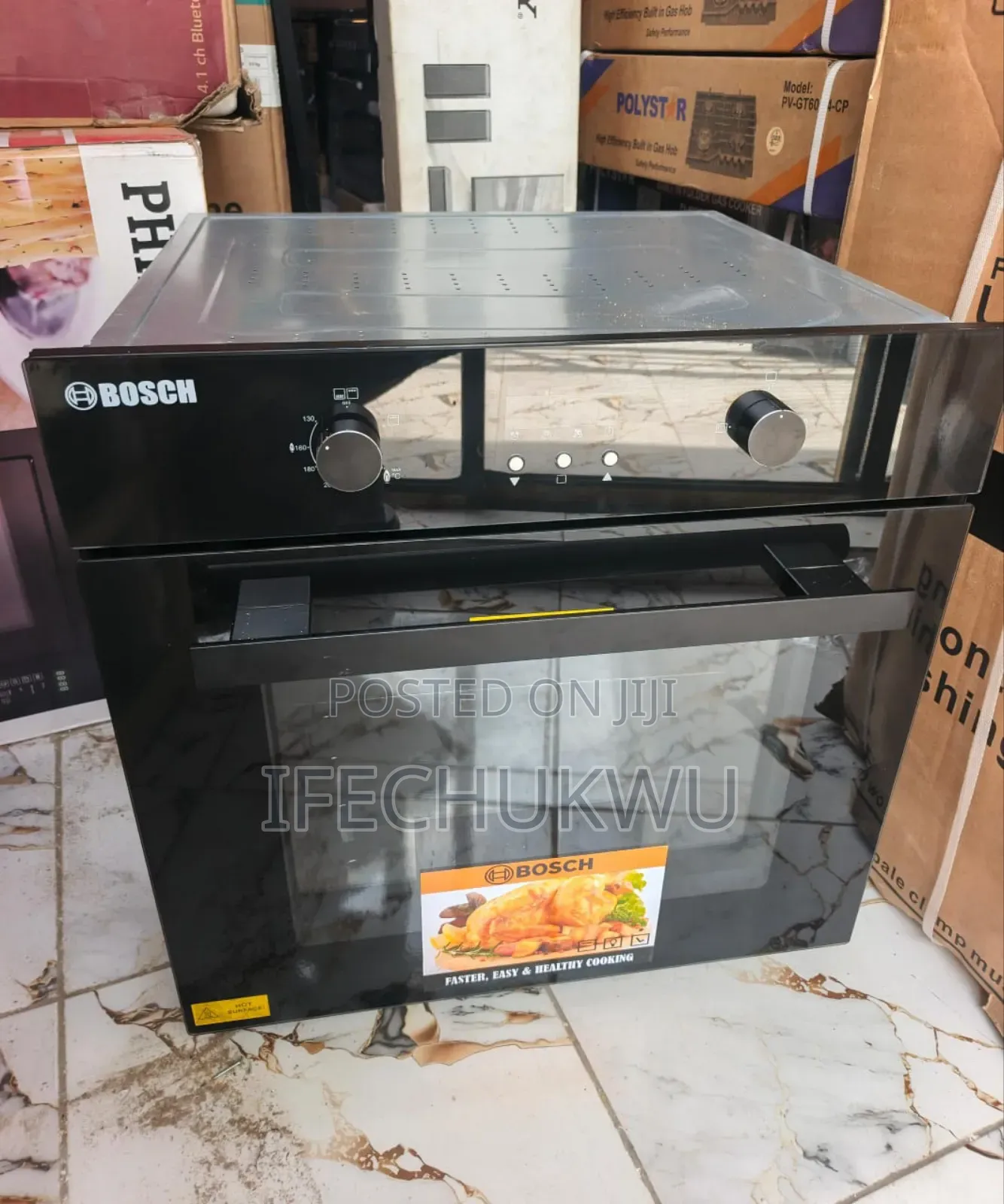 Original Bosch 60x60cm Inbuilt Electric Gas Oven With Grill Timer