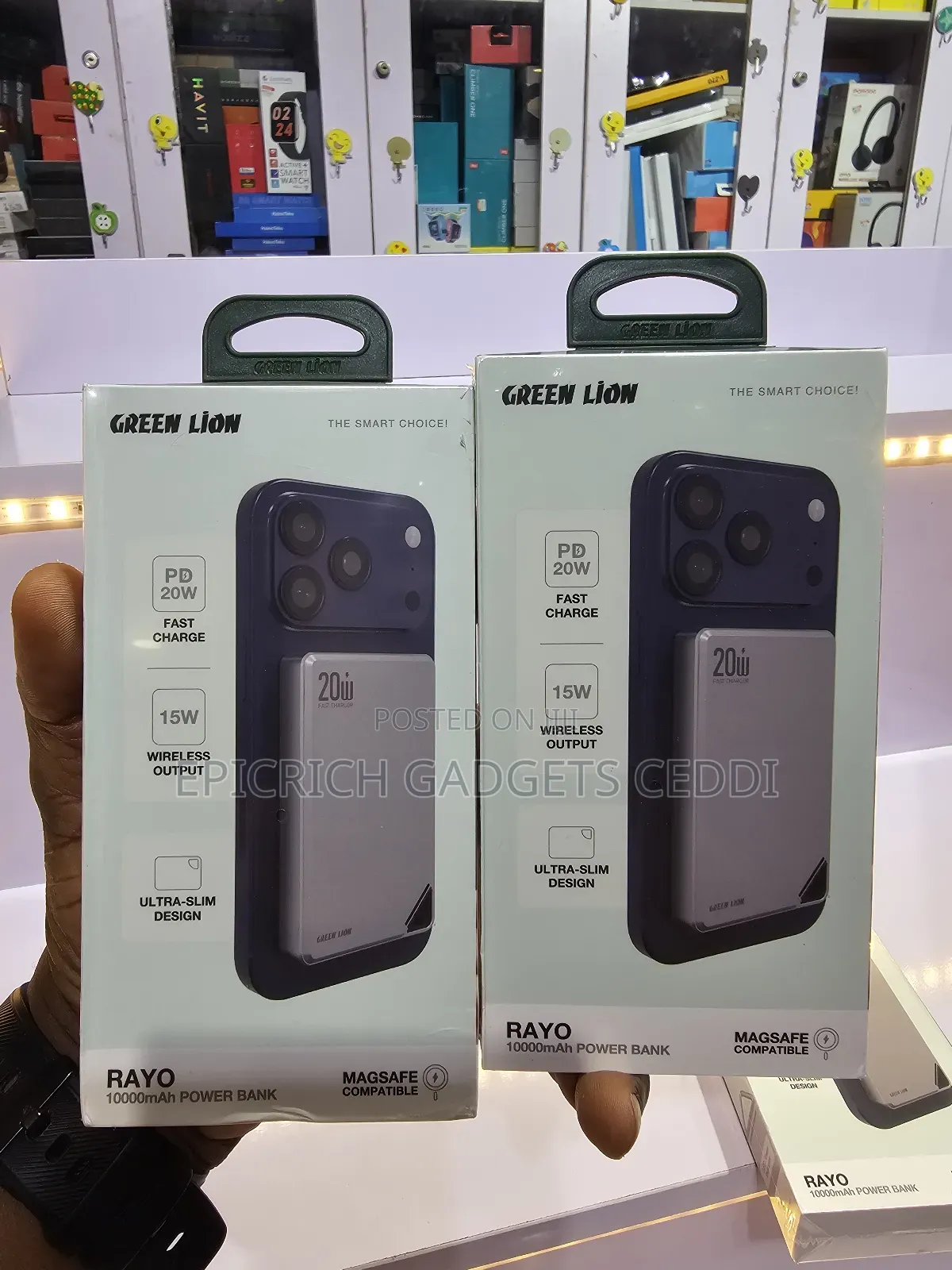 Green Lion Rayo 10000mah Magsafe Powerbank 20w Pd Wireless Charging