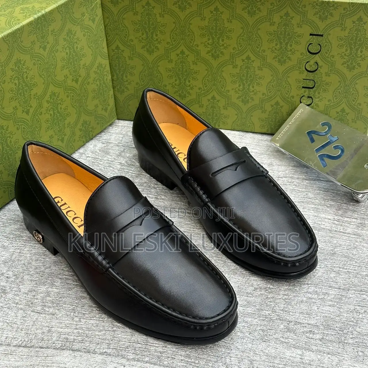 Original Gucci Men Leather Loafers Shoe Available