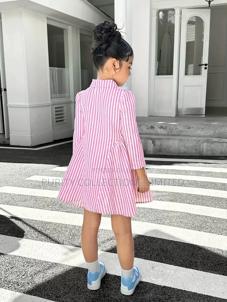 Luxury Pink Dress for Girls With Tie