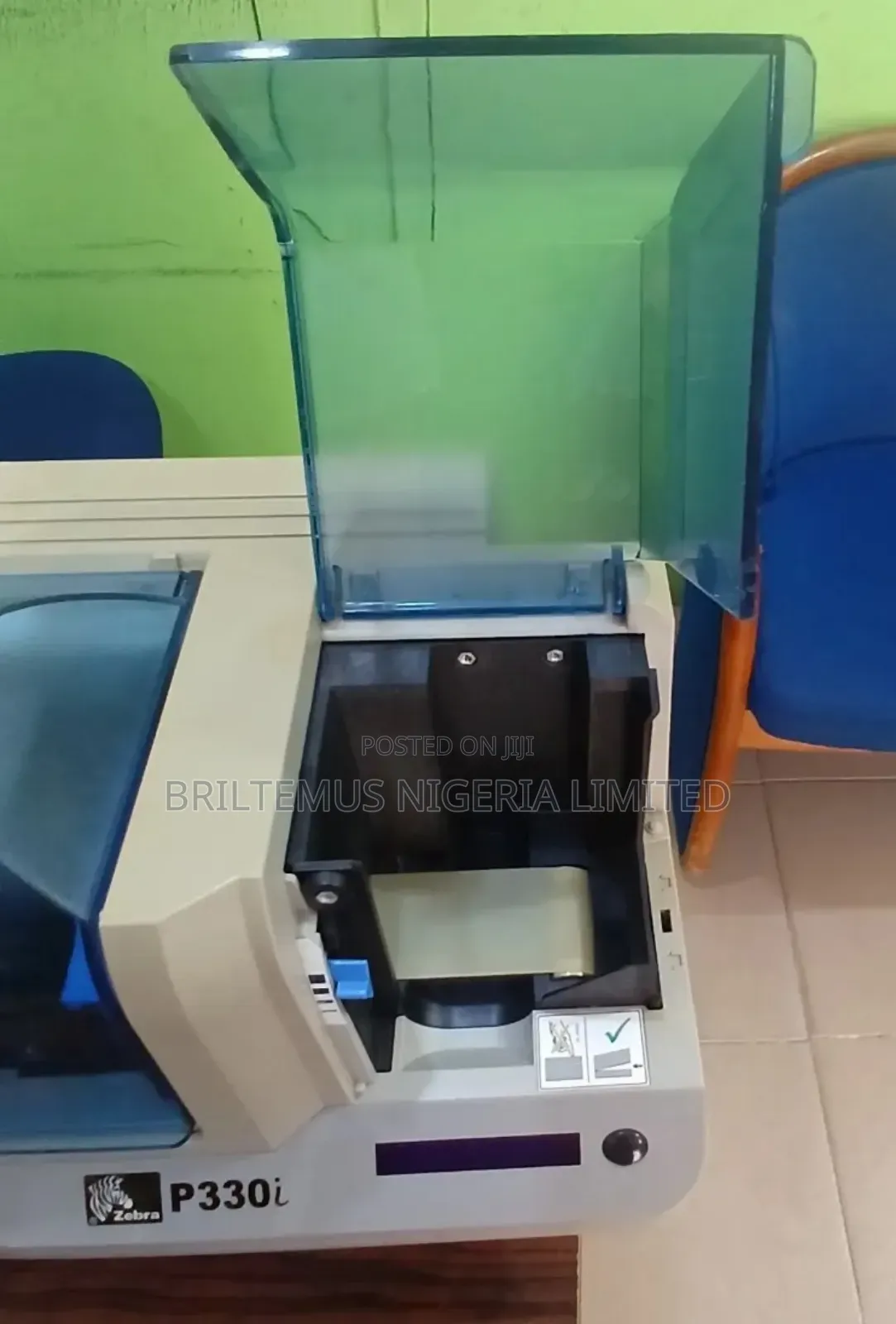 Tested Ok Uk Used Zebra P330icn Single Sided Plastic Id Card Printer