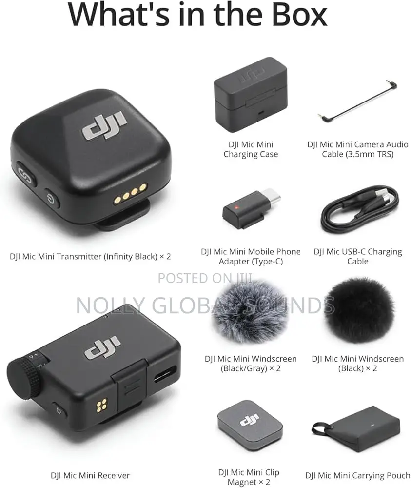 Dji Mic Mini (2 Tx+1 Rx + Charging Case) Wireless Lavalier Microphone