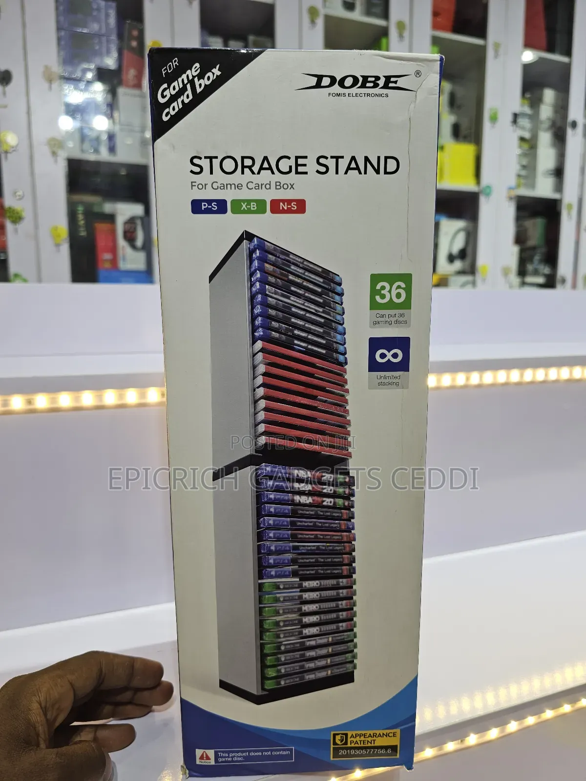 Dobe Game Disk Storage Stand 36 Disc Organizer Ps5 Ps4 Xbox Switch