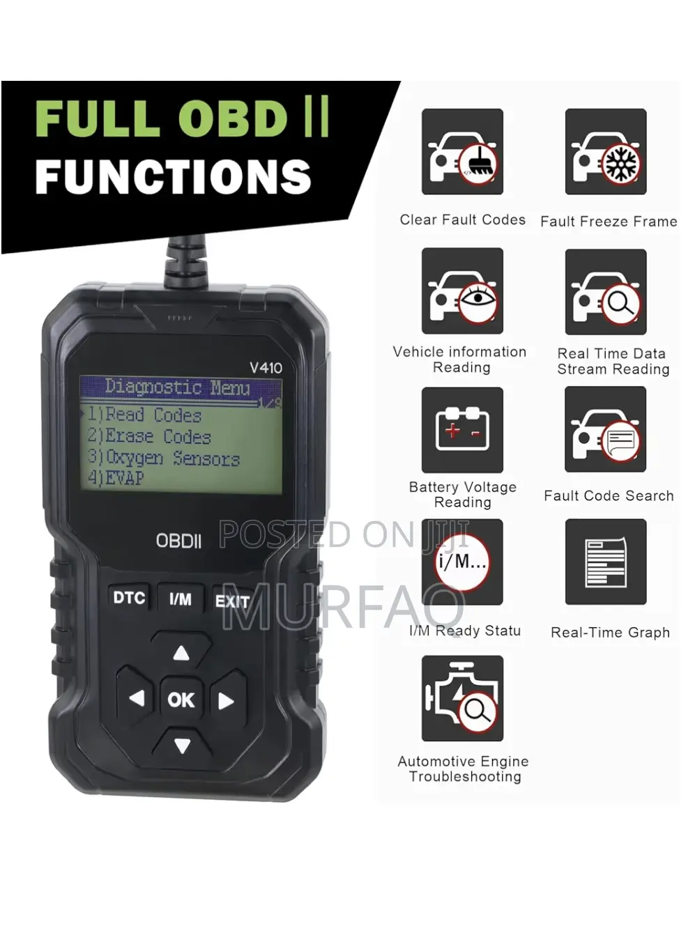 Obd2 Scanner Tool for Cars Trucks – Engine Light, Battery, Codes
