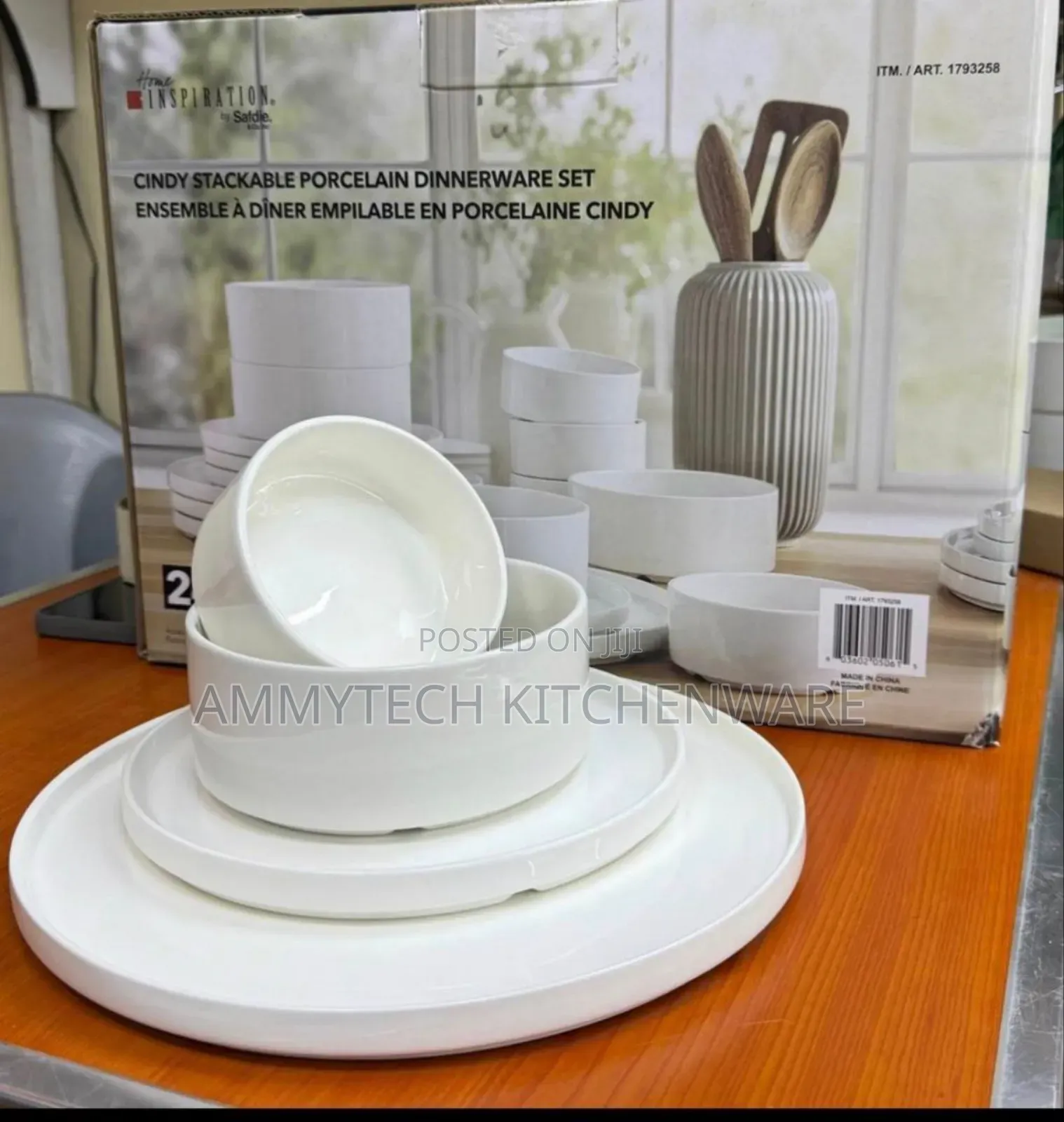 24pcs White Dinner Sets