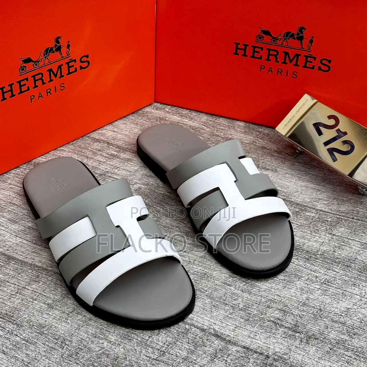 Original Hermes Leather Slippers
