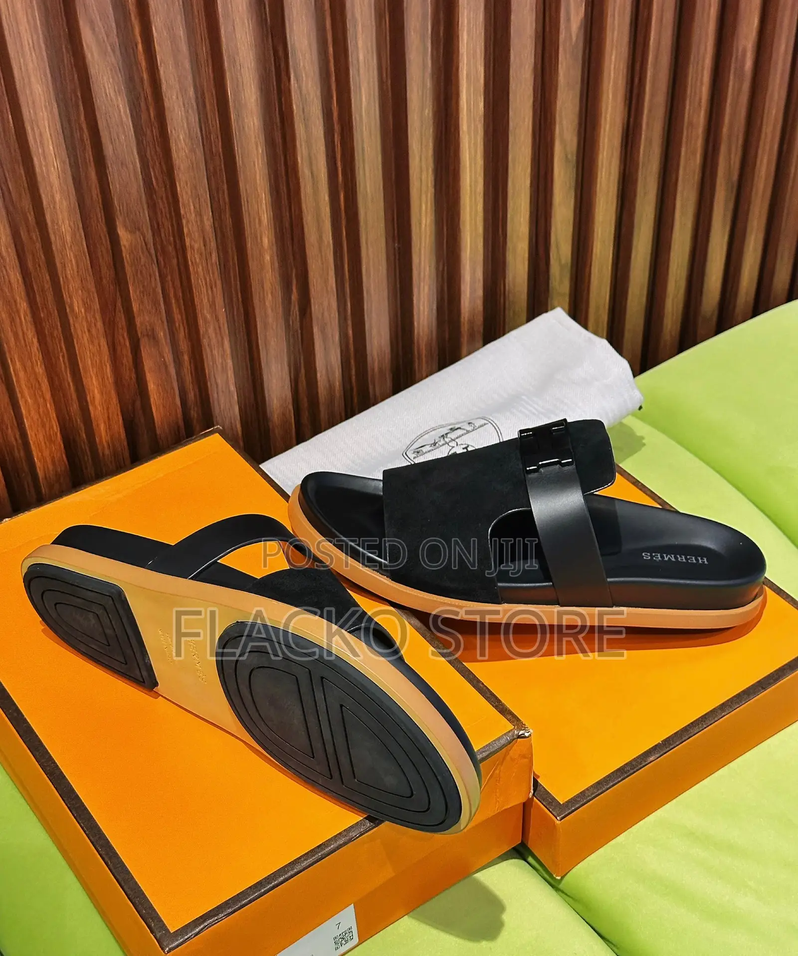 Original Hermes Leather Slippers