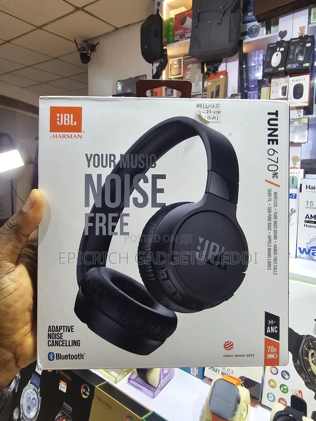 JBL Tune 670nc Anc Wireless on-Ear Headphones 32mm 70h Bt5.3 Foldable