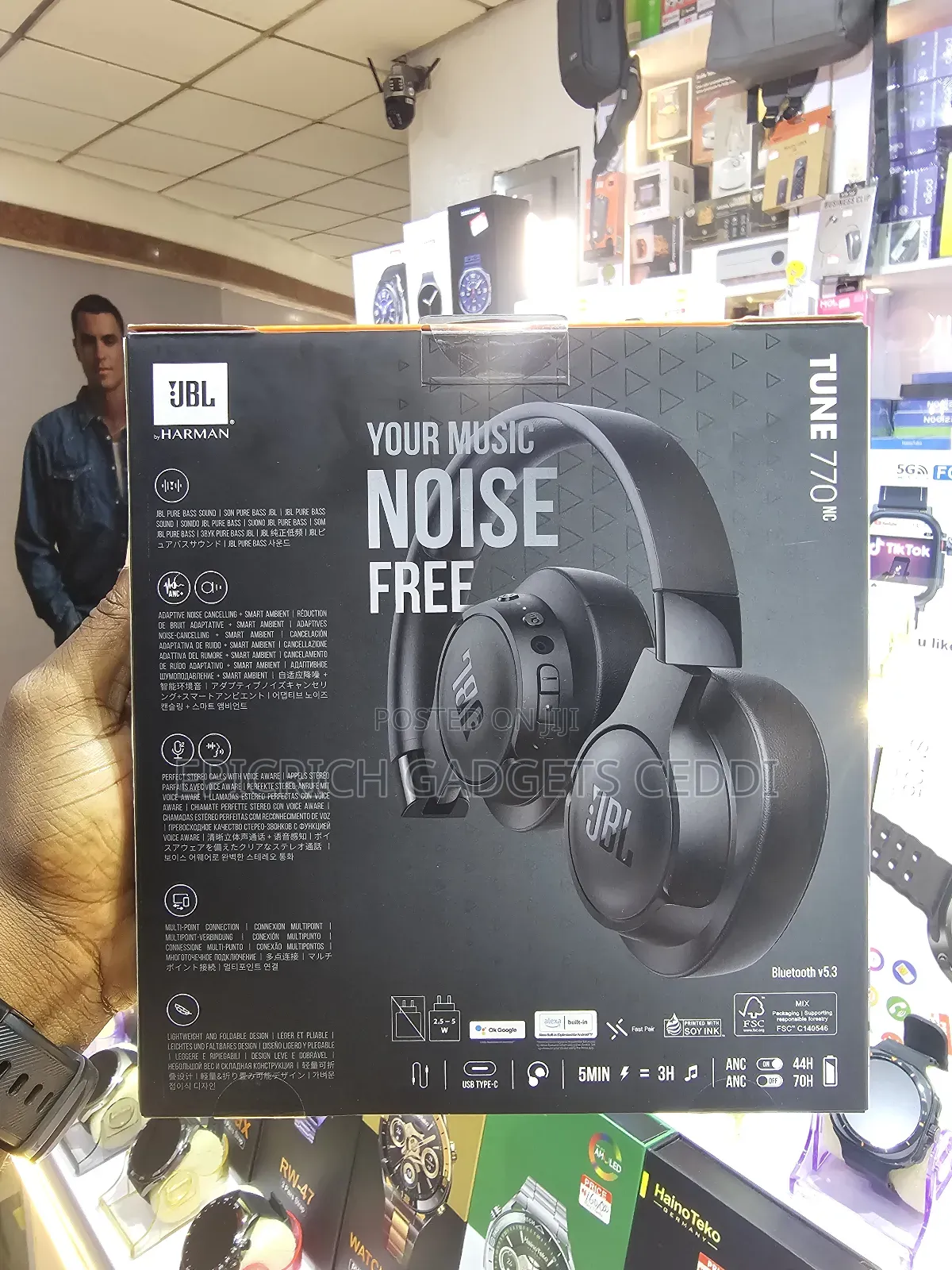 JBL Tune 770nc Anc Wireless Over-Ear Headphones 40mm 70h Foldable