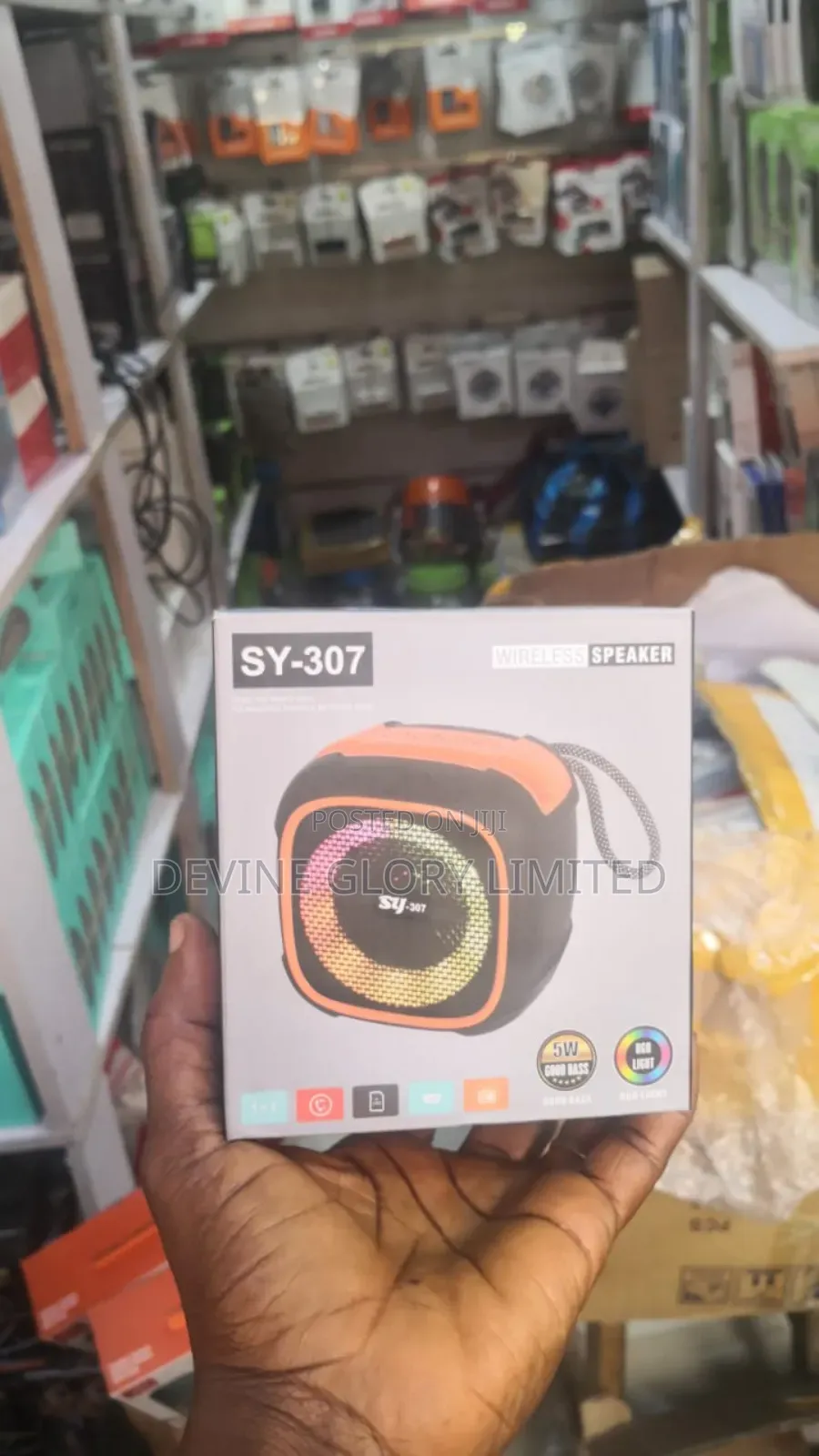 Sy-307 Portable Bluetooth Speaker With RGB Lights Phone Stand
