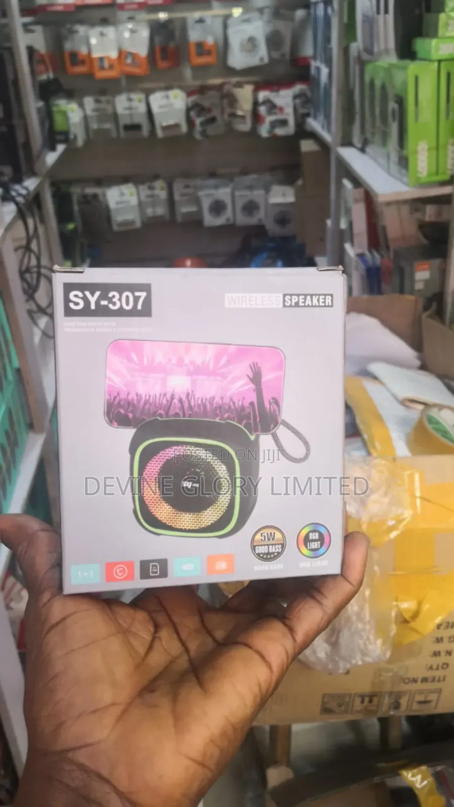 Sy-307 Portable Bluetooth Speaker With RGB Lights Phone Stand