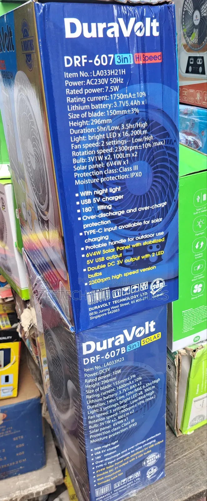 Duravolt 7-Inch 3-in-1 Rechargeable Fan,