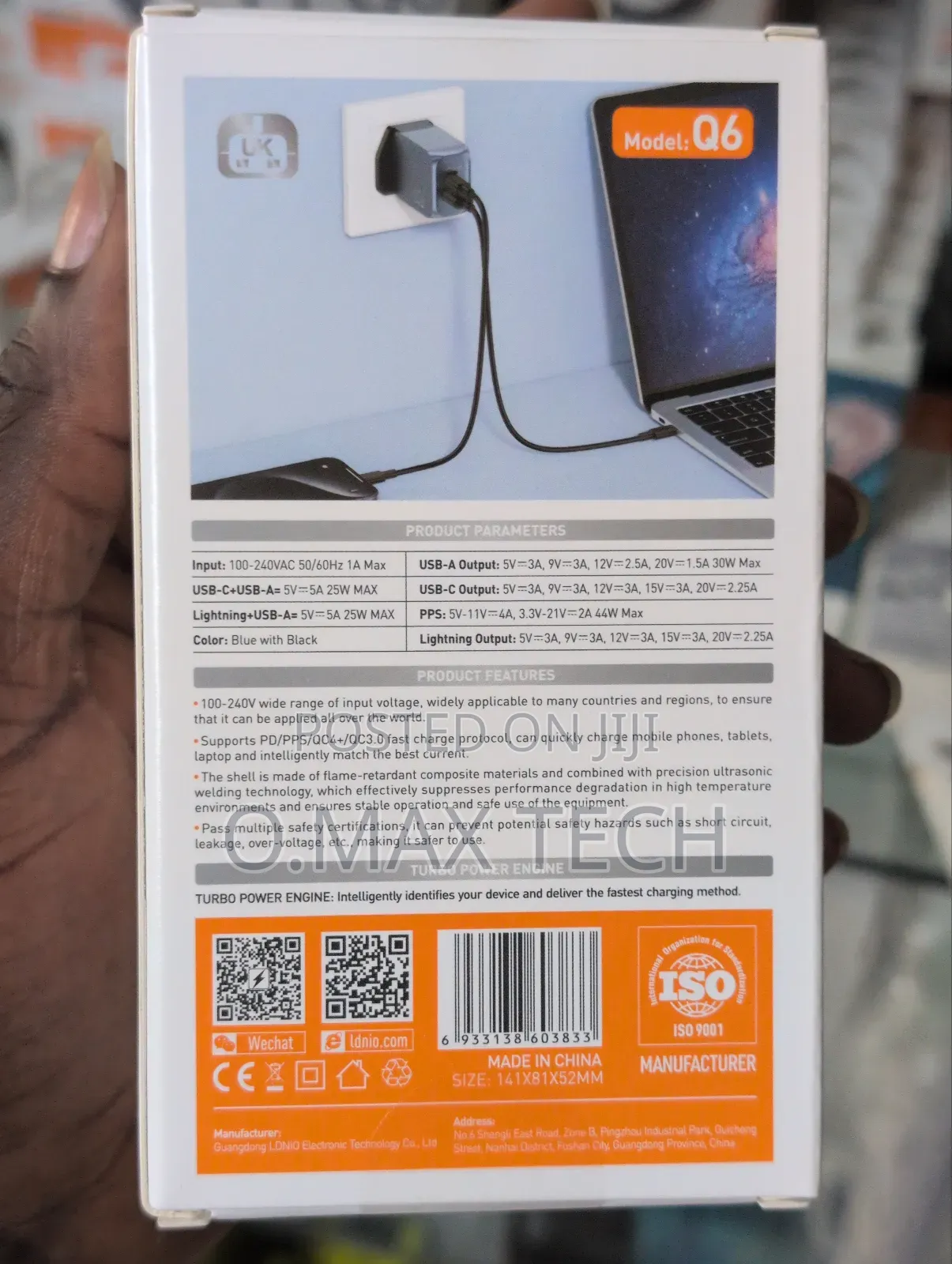 Ldnio 45w Usb-c/A Super Fast Charger Q6 Phone Fast Charger