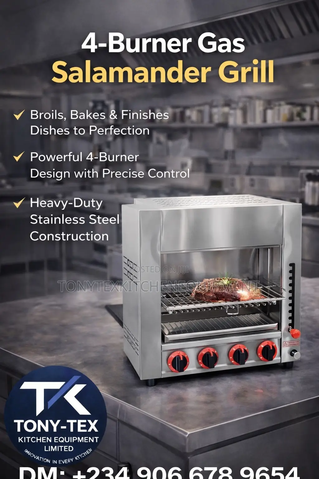 Commercial 4 Burner Salamdar Grill