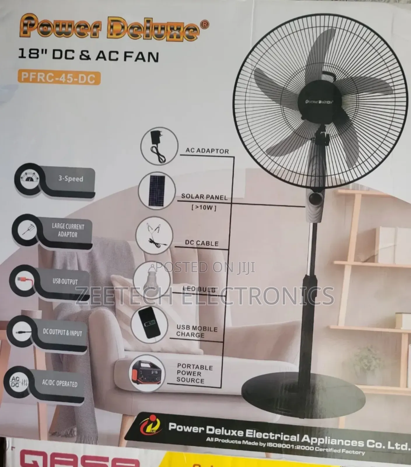 Power Deluxe 18" Ac/Dc Standing Fan