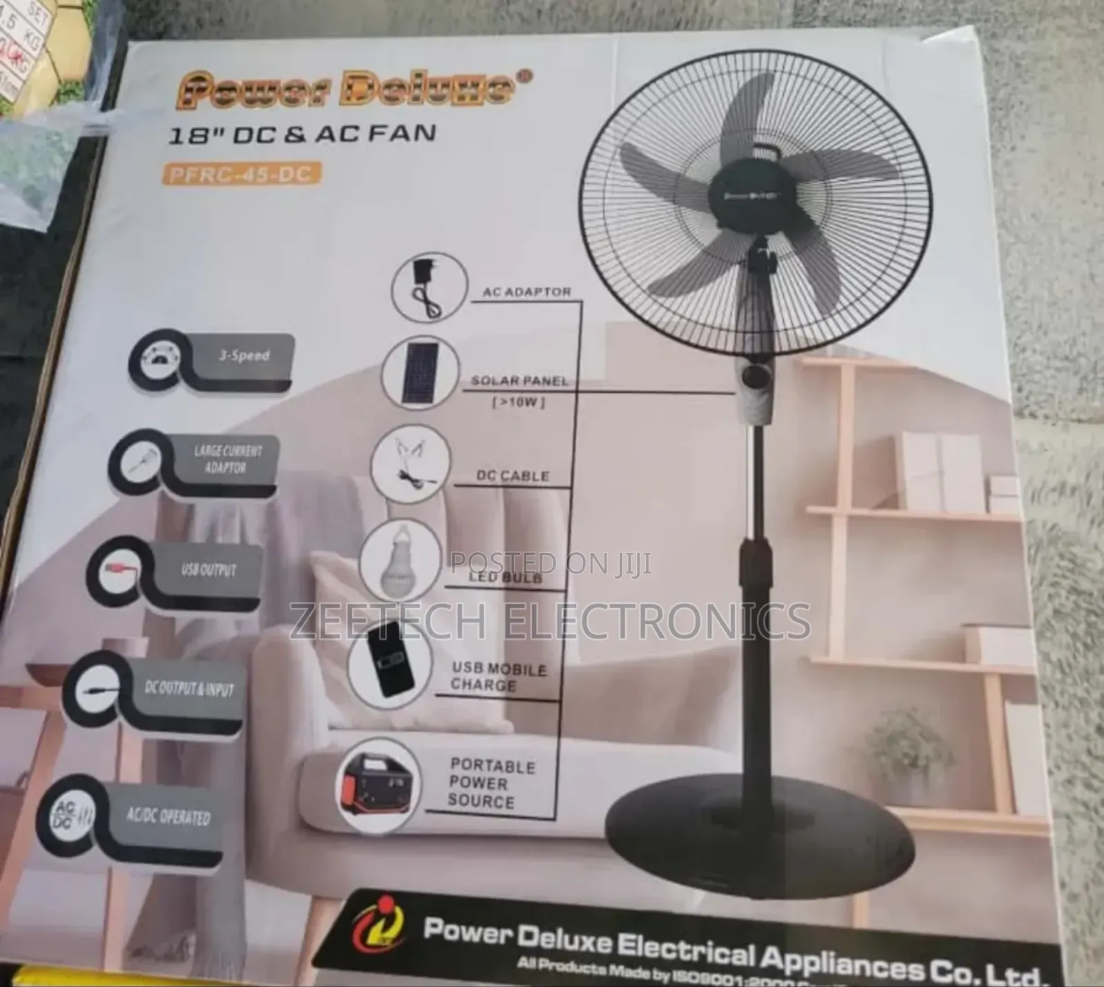 Power Deluxe 18" Ac/Dc Standing Fan