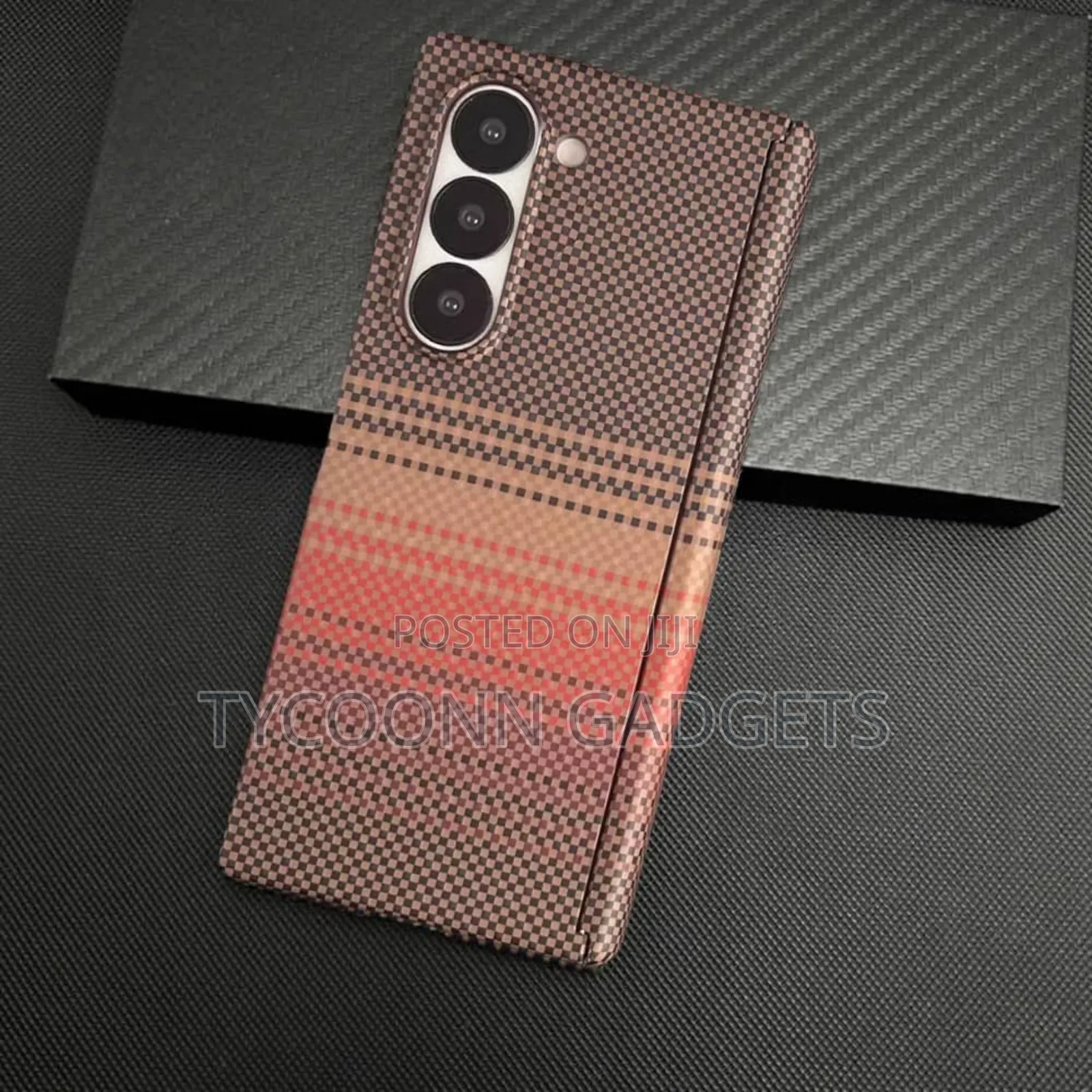 Samsung Z Fold 5 6 7 Carbon Fiber Case,Luxury Ultra Slim With Hinge