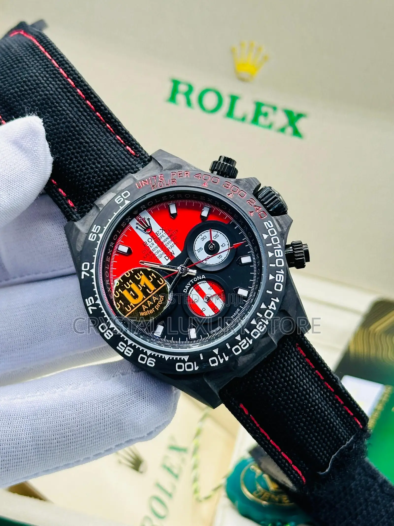Rolex Quality Luxury Superlativ Chronometer Genuine Leather Wristwatch