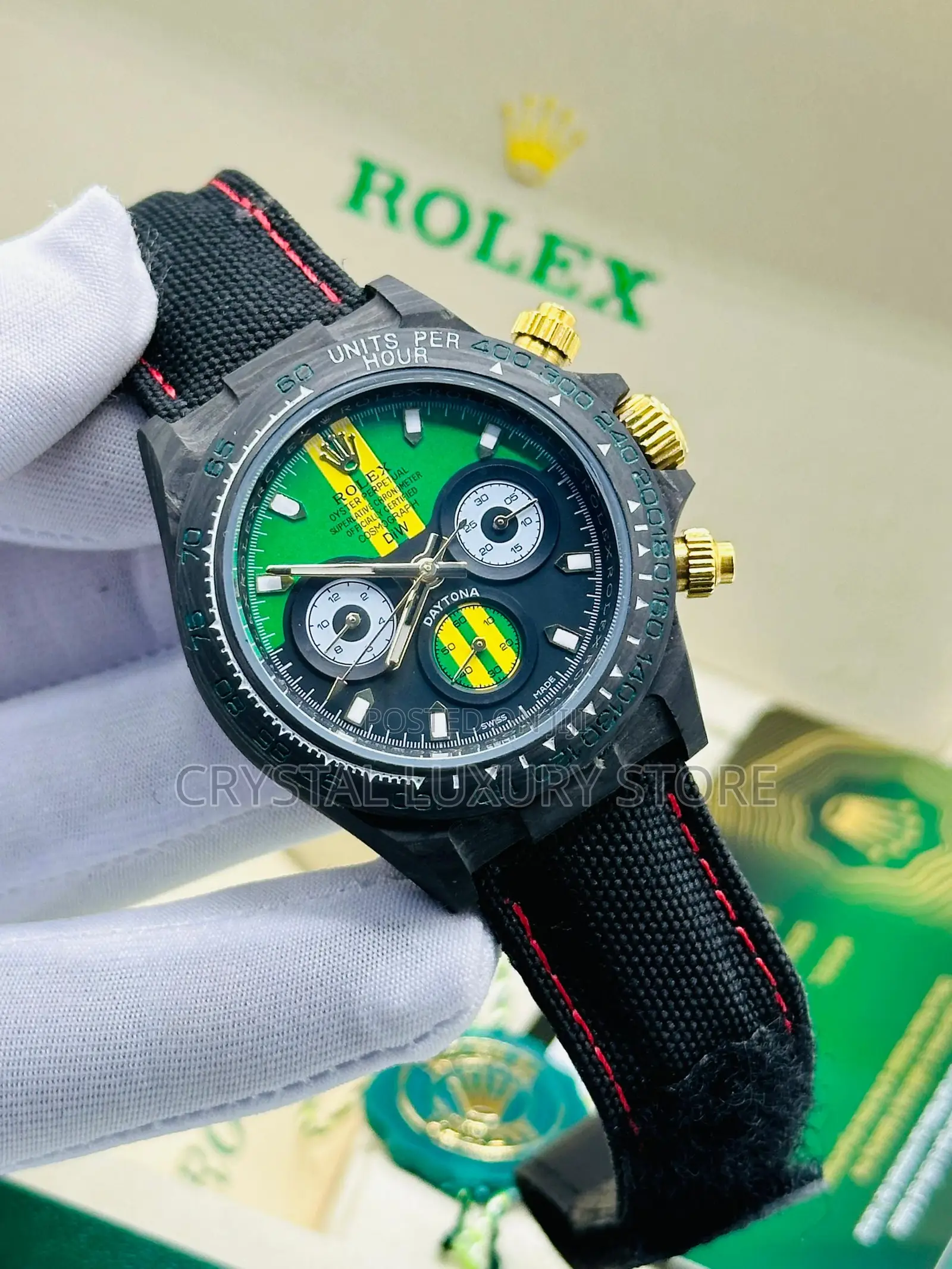 Rolex Quality Luxury Superlativ Chronometer Genuine Leather Wristwatch