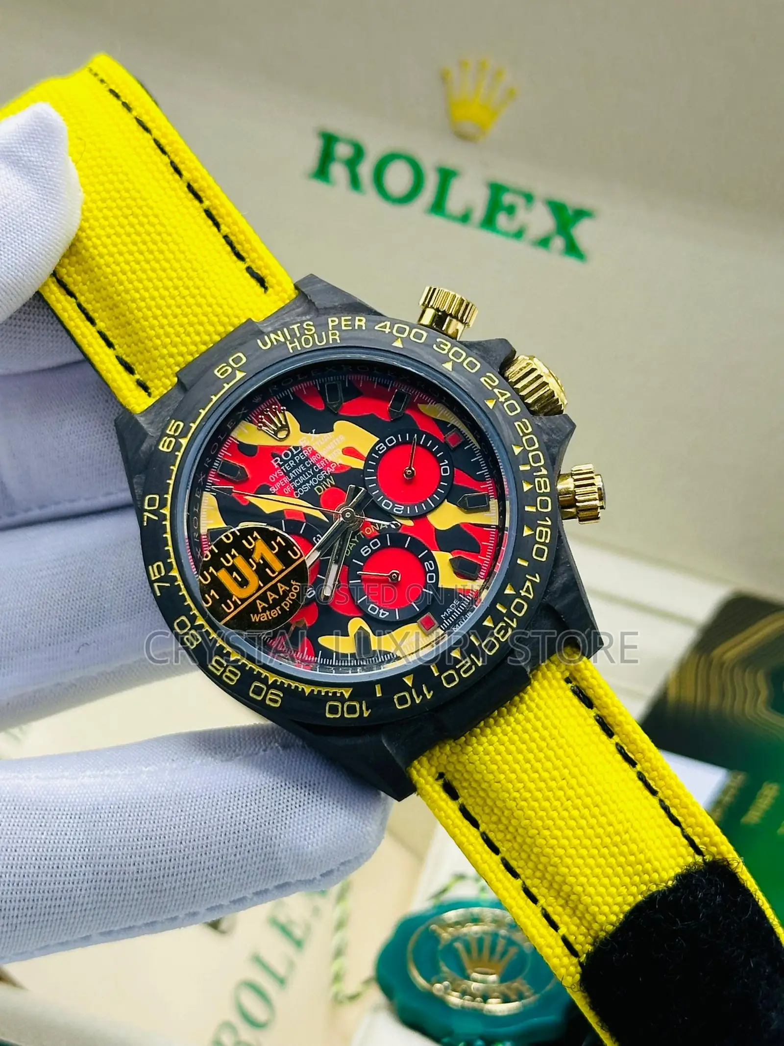 Rolex Quality Luxury Superlativ Chronometer Genuine Leather Wristwatch