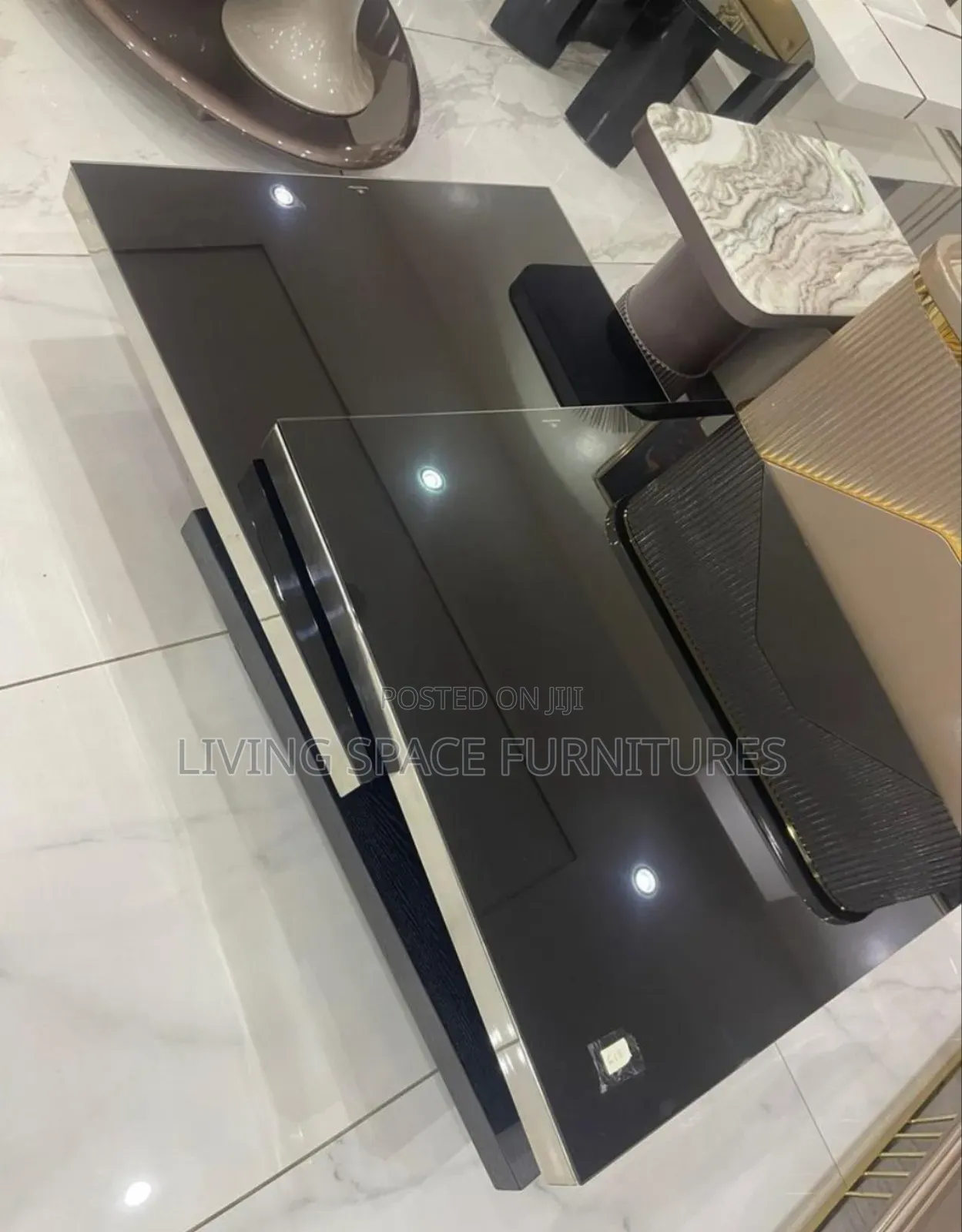 Rotating Glass Top Center Table